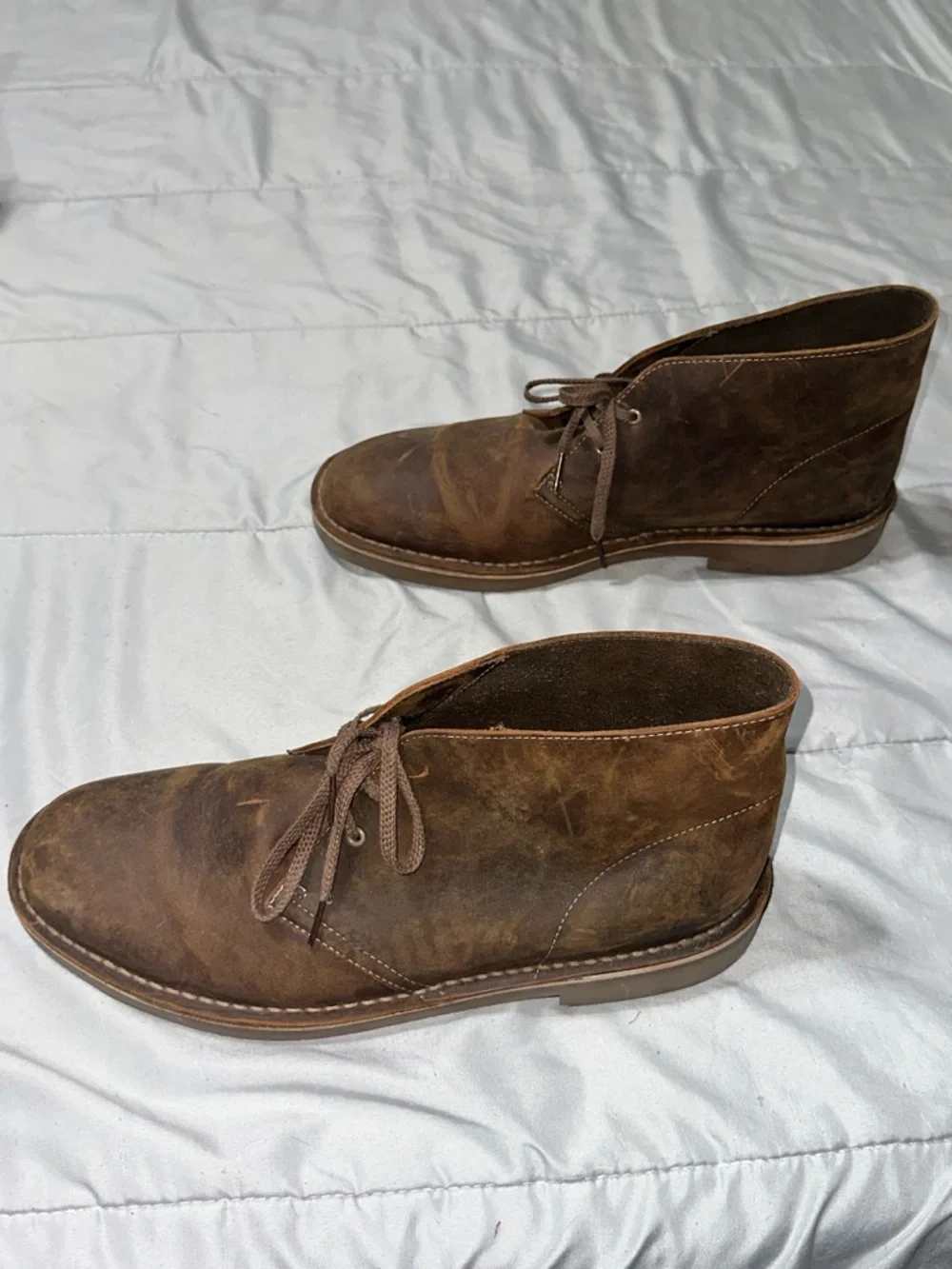 Clarks Bushacre Chukka Desert Boots Mens US 13 M Brown Leather Ankle Outdoor
